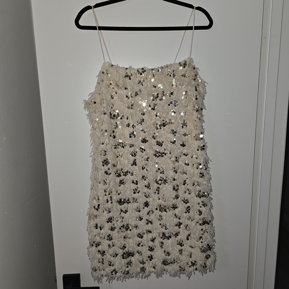 Primark Cream Sequin Fabric Detail